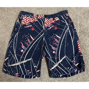 Polo Ralph Lauren Shorts Mens 34 Blue USA Flag‎ Americana Nautical Relaxed Chino